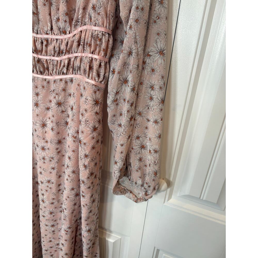 Way Pink FLoral Midi Dress Size Medium - Picture 5 of 9